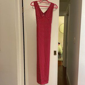Red Polka Dot Midi Dress